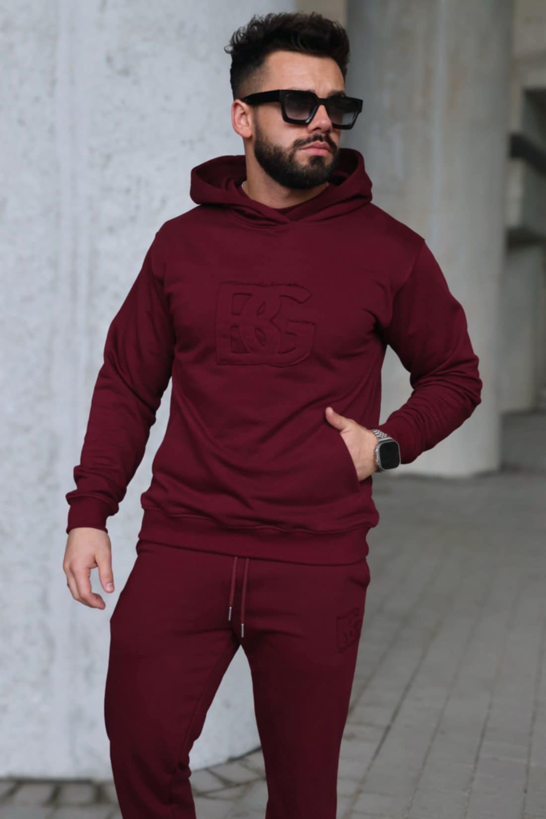 Dres męski BG MATCHY | Bordo