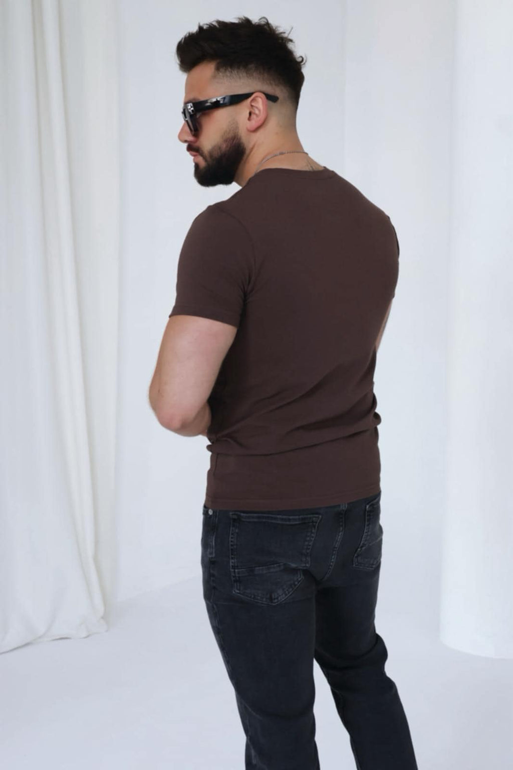 T-shirt męski BG BOND | Czekolada