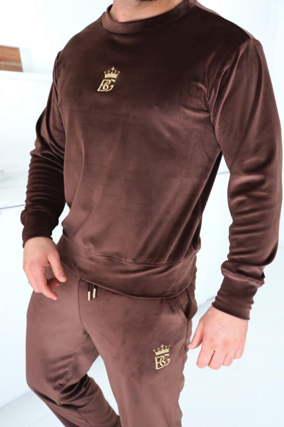 Czekolada Dres Męski BG Couture – Welurowy Komplet Premium