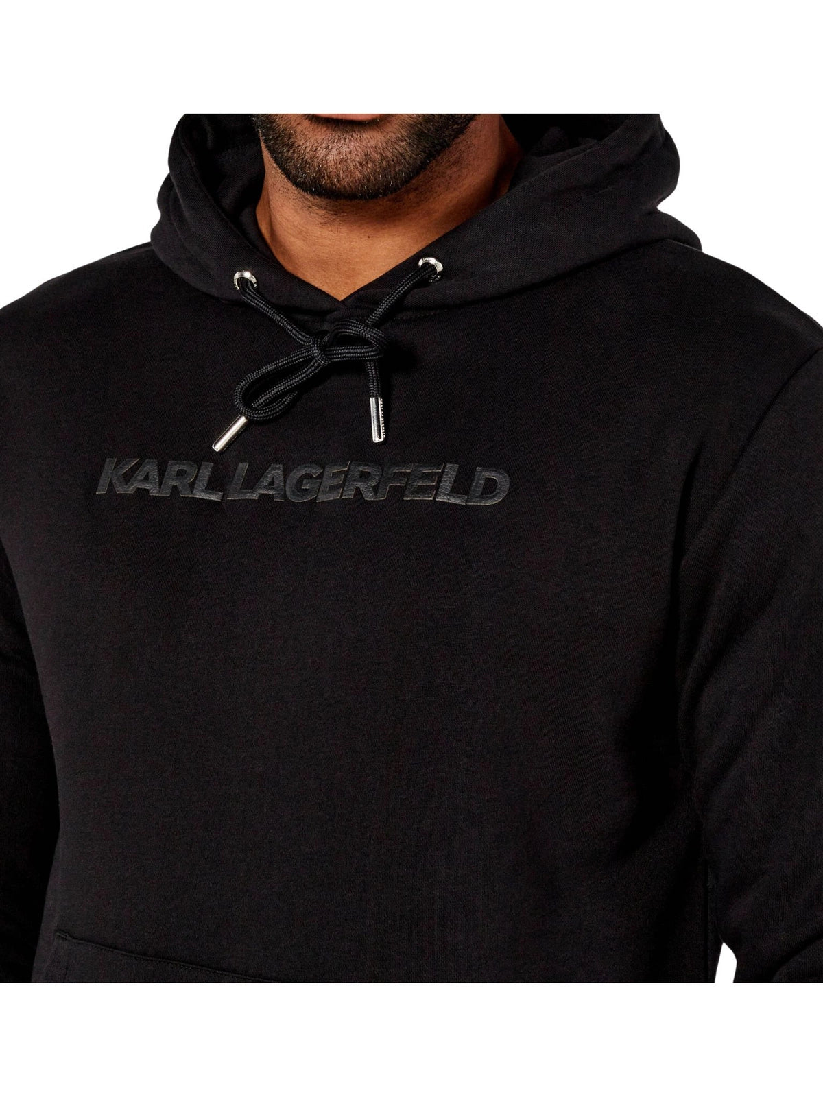 Karl Lagerfeld Bluza z kapturem męska czarna – logo premium hoodie