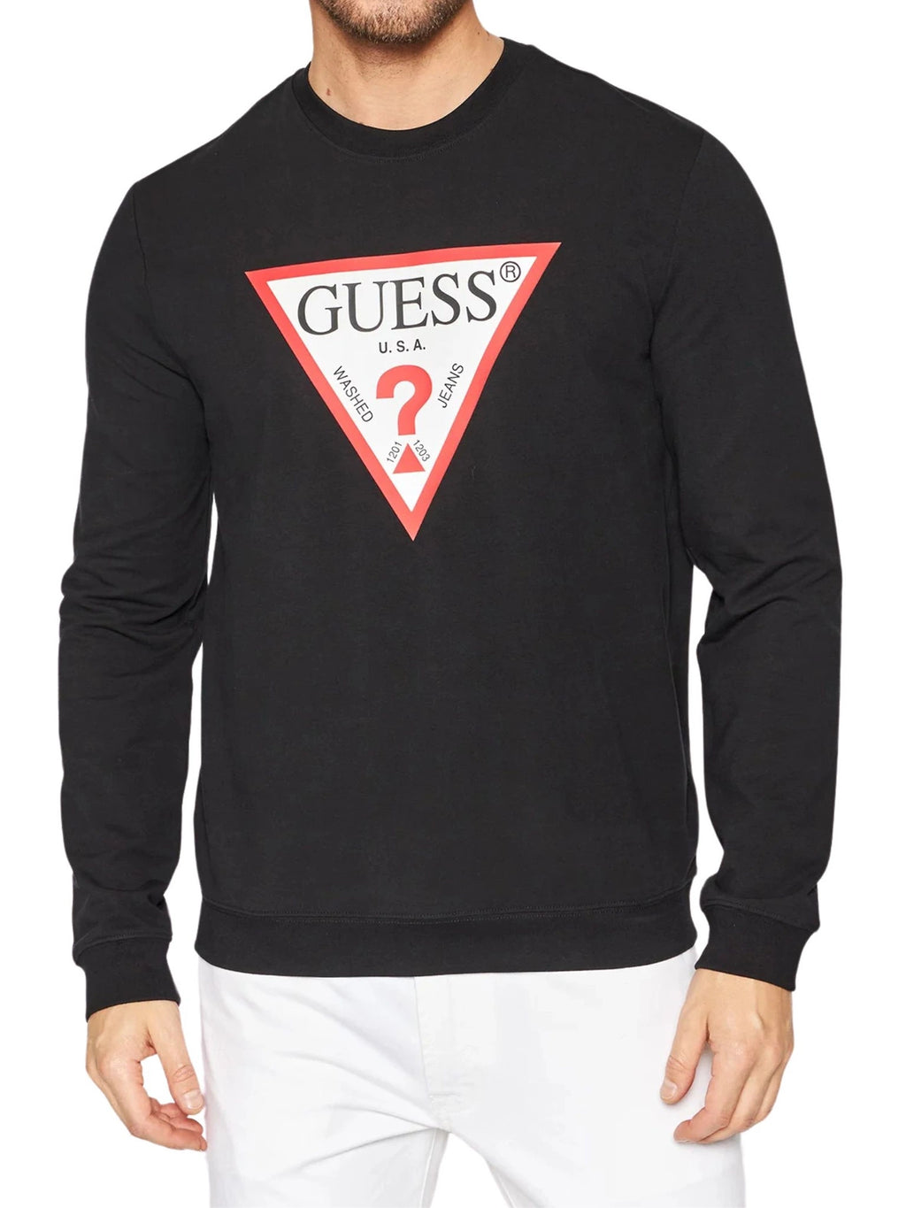 Bluza GUESS Czarna - Klasyczne Logo Triangle