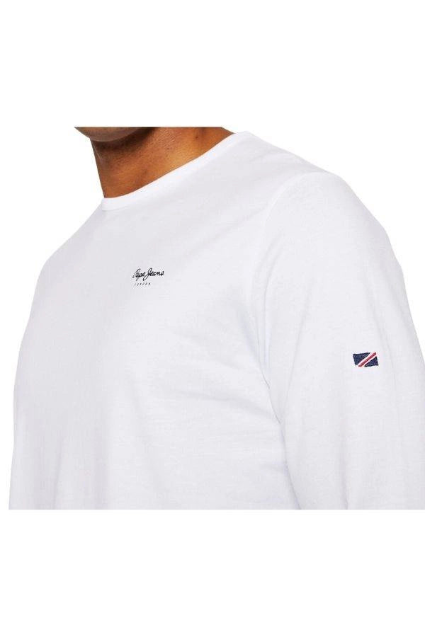 Koszulka męska Pepe Jeans biała z długim rękawem