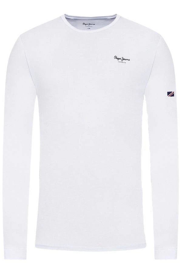 Koszulka męska Pepe Jeans biała z długim rękawem