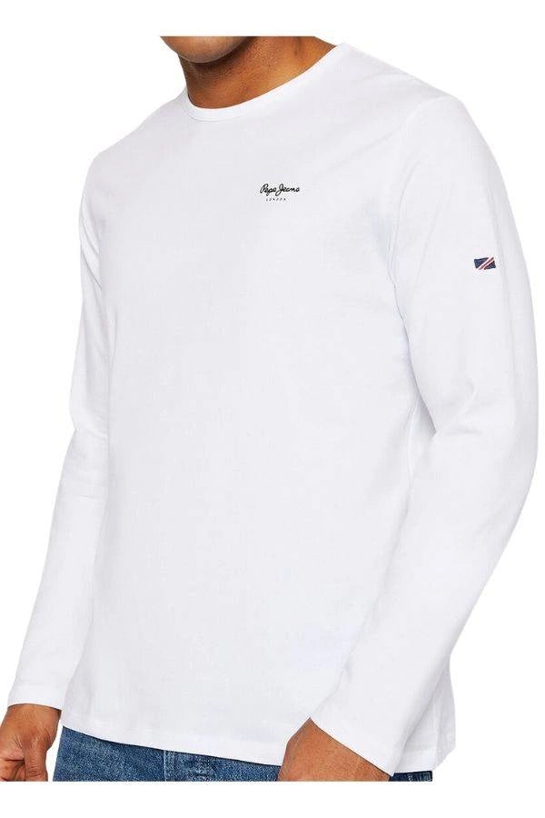 Koszulka męska Pepe Jeans biała z długim rękawem