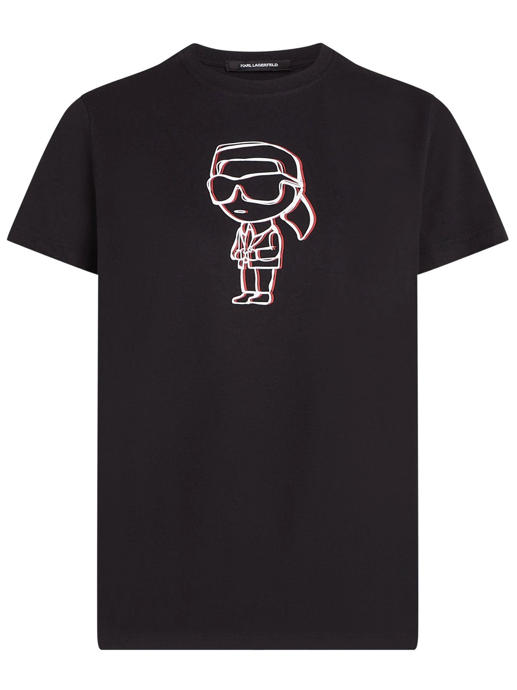 Karl Lagerfeld T-shirt męski czarny z grafiką – koszulka premium