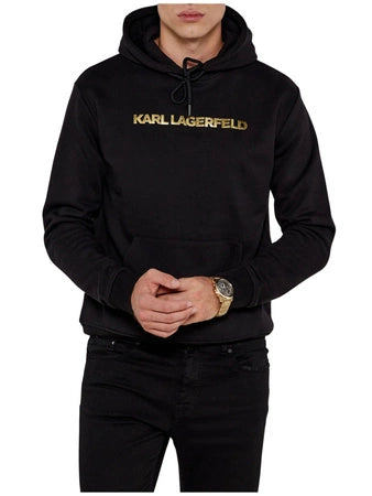 Bluza męska Karl Lagerfeld Hoodie - czarna z złotym logo